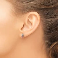 1/5 ct. t.w. Garnet Post Earrings in Rhodium-plated Sterling Silver
