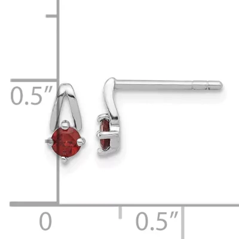 1/5 ct. t.w. Garnet Post Earrings in Rhodium-plated Sterling Silver
