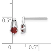 1/5 ct. t.w. Garnet Post Earrings in Rhodium-plated Sterling Silver