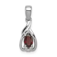 3/8 ct. t.w. Citrine and 0.01 ct. t.w. Diamond Oval Pendant in Rhodium-plated Sterling Silver