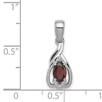 3/8 ct. t.w. Citrine and 0.01 ct. t.w. Diamond Oval Pendant in Rhodium-plated Sterling Silver