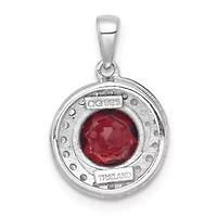 1.79 ct. t.w. Citrine and 1/5 ct. t.w. White Topaz Polished Fancy Circle Pendant in Rhodium-plated Sterling Silver