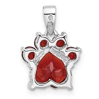 1.56 ct. t.w. Citrine Polished Paw Pendant in Rhodium-plated Sterling Silver