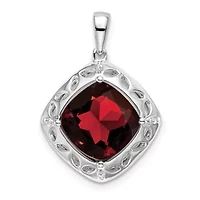 4.26 ct. t.w. Garnet and 0.02 ct. t.w. Diamond Pendant in Sterling Silver