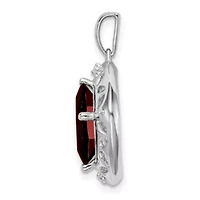 4.26 ct. t.w. Garnet and 0.02 ct. t.w. Diamond Pendant in Sterling Silver