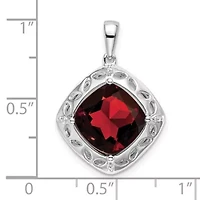 4.26 ct. t.w. Garnet and 0.02 ct. t.w. Diamond Pendant in Sterling Silver