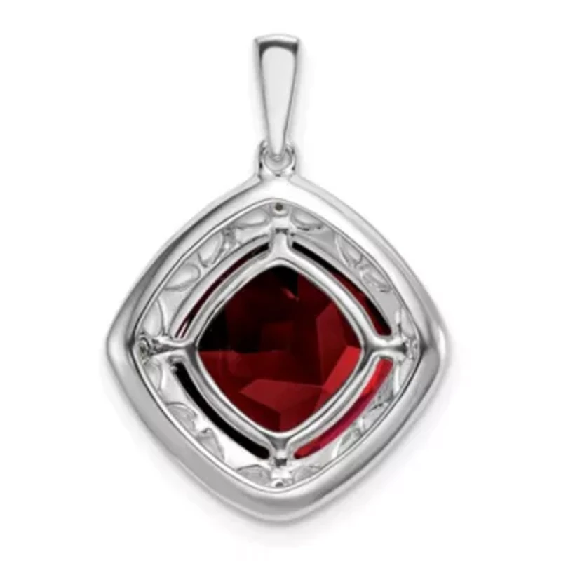 4.26 ct. t.w. Garnet and 0.02 ct. t.w. Diamond Pendant in Sterling Silver