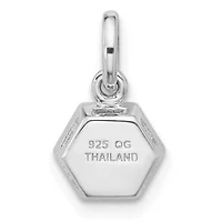 7/8 ct. t.w. Sky Blue Topaz Polished Solitaire Charm Pendant in Rhodium-plated Sterling Silver
