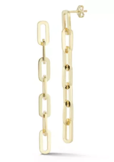 Sterling Silver 7-Link Paperclip Drop Earrings