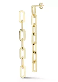 Sterling Silver 7-Link Paperclip Drop Earrings