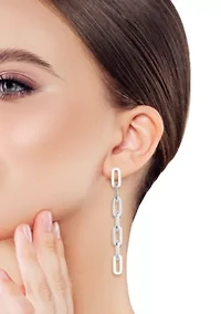 Sterling Silver 7-Link Paperclip Drop Earrings