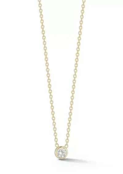 Sterling Silver Cubic Zirconia Bezel Solitaire Necklace