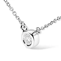 10K Gold 1/10 Cttw Round Diamond Modern Bezel-Set Solitaire Pendant Necklace