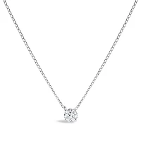 Lab Created 14K Gold Floating 1/2 Cttw Lab Grown Diamond Solitaire Pendant Necklace - 18" Inches