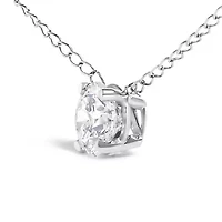 Lab Created 14K Gold Floating 1/2 Cttw Lab Grown Diamond Solitaire Pendant Necklace - 18" Inches