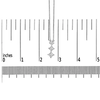 10K Gold 1/5 Cttw Princess Cut Diamond 3 Stone Drop 18" Pendant Necklace