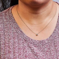 10K Gold 1/2 Cttw Round Diamond Modern Bezel-Set Solitaire 16"-18" Pendant Necklace