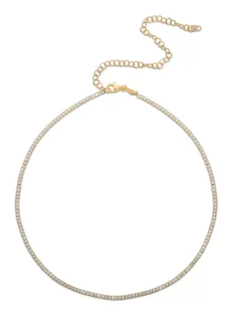 Sterling Silver Cubic Zirconia Tennis Choker