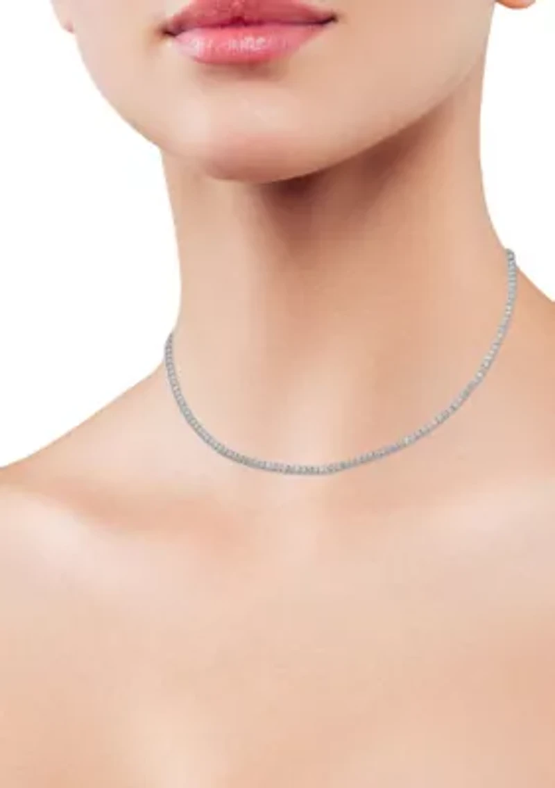 Sterling Silver Cubic Zirconia Tennis Choker