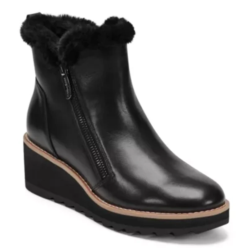 Jane Round Toe Casual Wedge Booties