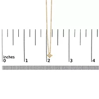 10K Gold 1/10 Cttw Bezel Set Solitaire Princess Diamond Kite Shaped Pendent Necklace