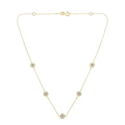 Sterling Silver 1/2 Cttw Diamond Station Necklace