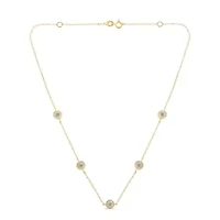 Sterling Silver 1/2 Cttw Diamond Station Necklace