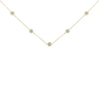 Sterling Silver 1/2 Cttw Diamond Station Necklace