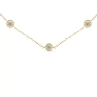 Sterling Silver 1/2 Cttw Diamond Station Necklace