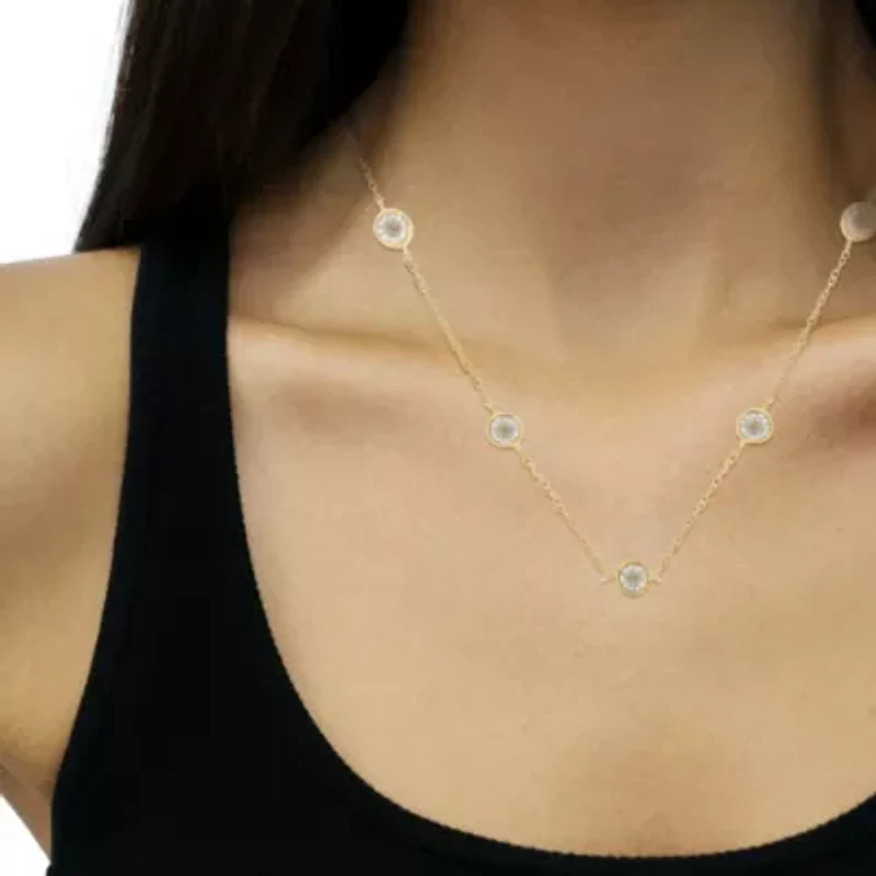 Sterling Silver 1/2 Cttw Diamond Station Necklace