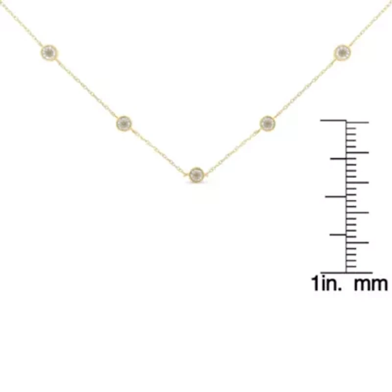 Sterling Silver 1/2 Cttw Diamond Station Necklace