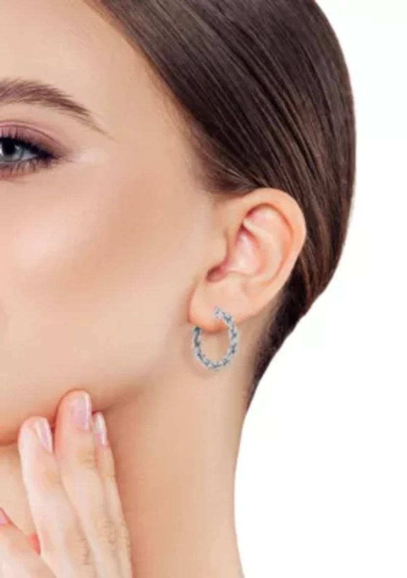 Sterling Silver Rope Chain Hoop Earrings