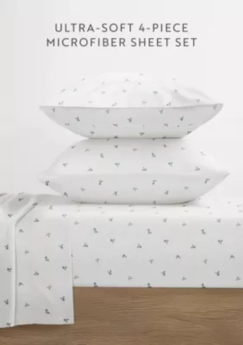 Ultra Soft 4-Piece Sweet Florals Ditsy Patterned  Sheet Set