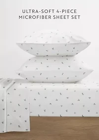 Ultra Soft 4-Piece Sweet Florals Ditsy Patterned  Sheet Set