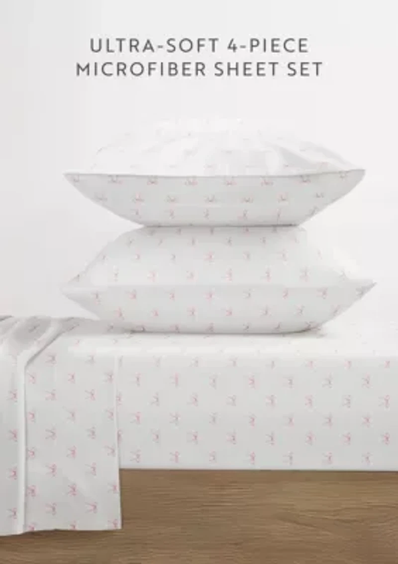 Ultra Soft 4-Piece Sweet Florals Ditsy Patterned Sheet Set