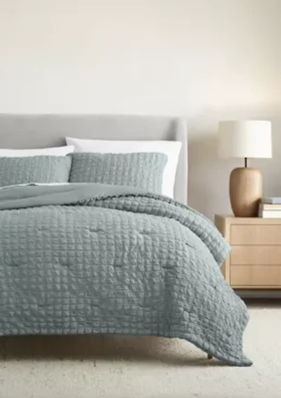 Seersucker Textured Ultra Soft Microfiber All Season Down-Alternative Comforter Set