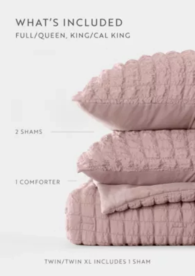 Seersucker Textured Ultra Soft Microfiber All Season Down-Alternative Comforter Set