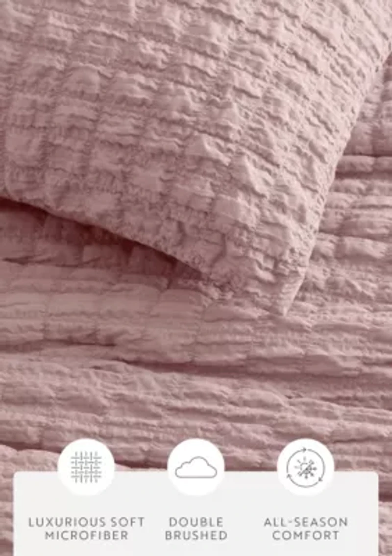 Seersucker Textured Ultra Soft Microfiber All Season Down-Alternative Comforter Set