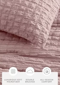 Seersucker Textured Ultra Soft Microfiber All Season Down-Alternative Comforter Set