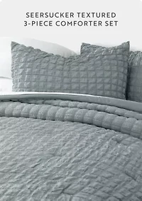 Seersucker Textured Ultra Soft Microfiber All Season Down-Alternative Comforter Set