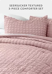 Seersucker Textured Ultra Soft Microfiber All Season Down-Alternative Comforter Set