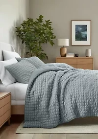 Seersucker Textured Ultra Soft Microfiber All Season Down-Alternative Comforter Set