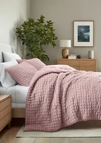 Seersucker Textured Ultra Soft Microfiber All Season Down-Alternative Comforter Set