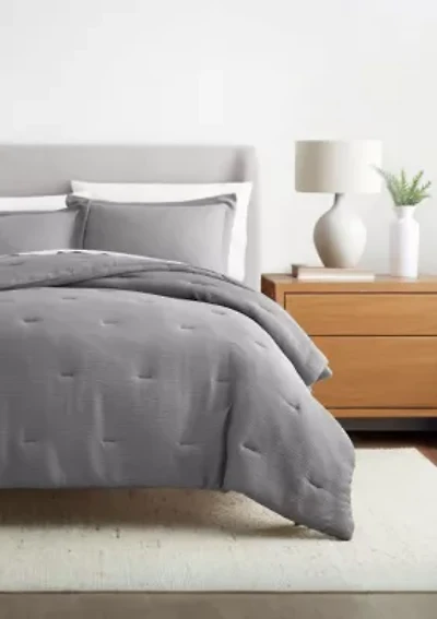 Cloud Weave Gauze Textured Ultra Soft Microfiber All Season Down-Alternative Comforter Set