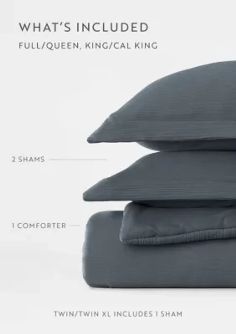 Cloud Weave Gauze Textured Ultra Soft Microfiber All Season Down-Alternative Comforter Set