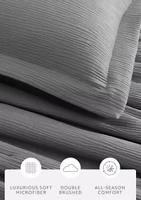 Cloud Weave Gauze Textured Ultra Soft Microfiber All Season Down-Alternative Comforter Set