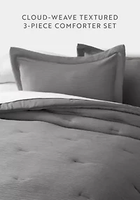 Cloud Weave Gauze Textured Ultra Soft Microfiber All Season Down-Alternative Comforter Set