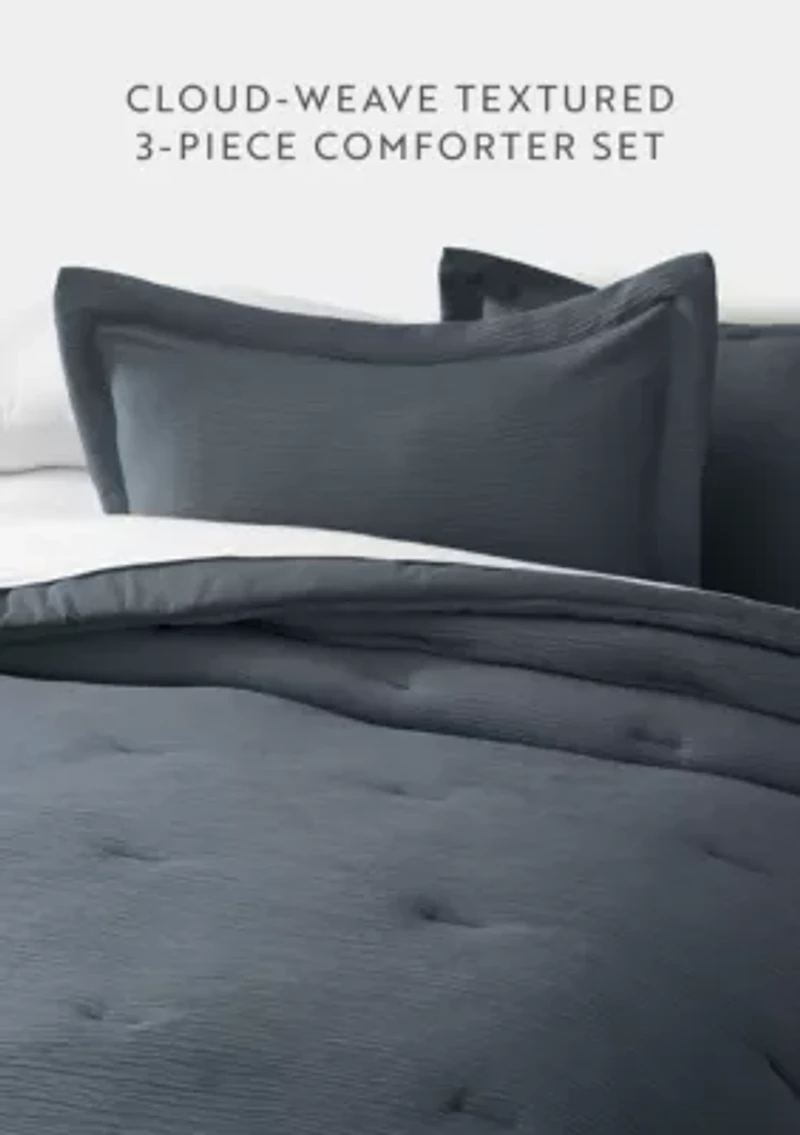 Cloud Weave Gauze Textured Ultra Soft Microfiber All Season Down-Alternative Comforter Set
