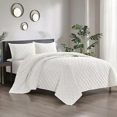 Pointehaven Luxury Diamond Velvet Quilt Set