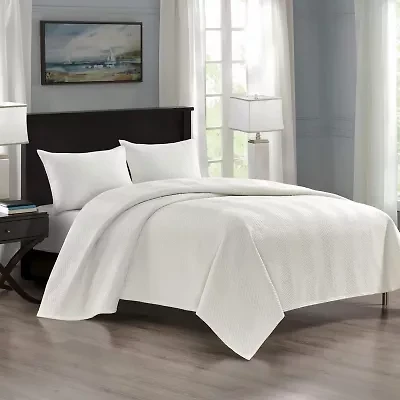 Pointehaven Luxury Chevron Velvet Quilt Set